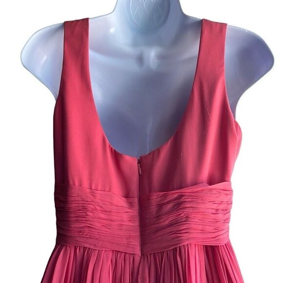 Marchesa Notte Pink 100% Silk Cocktail Dress Pleated Fit Flare NWT Sz 8 $850 - Picture 7 of 16